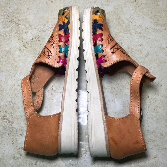 Handcrafted Leather Sandals Guaraches By Artesanas Yajaira Vacation Casual Boho - Picture 6 of 8